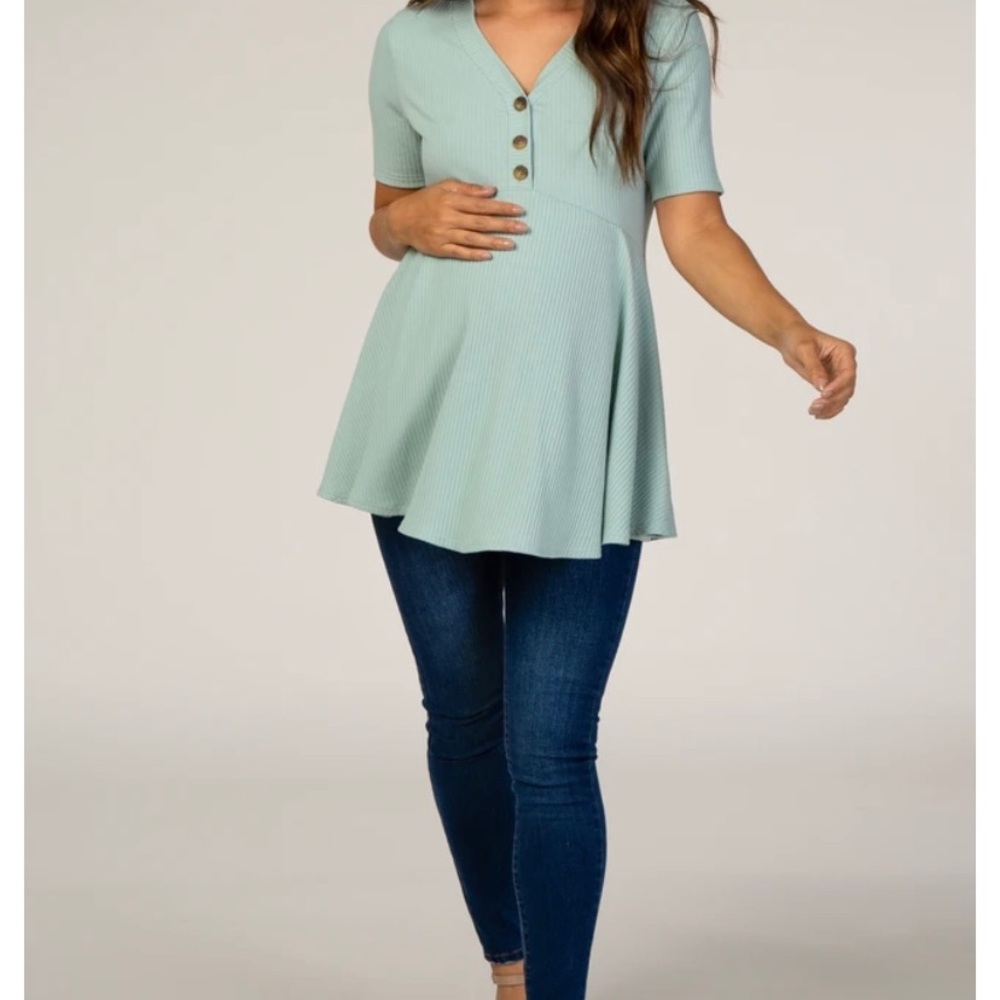 Mint green maternity top